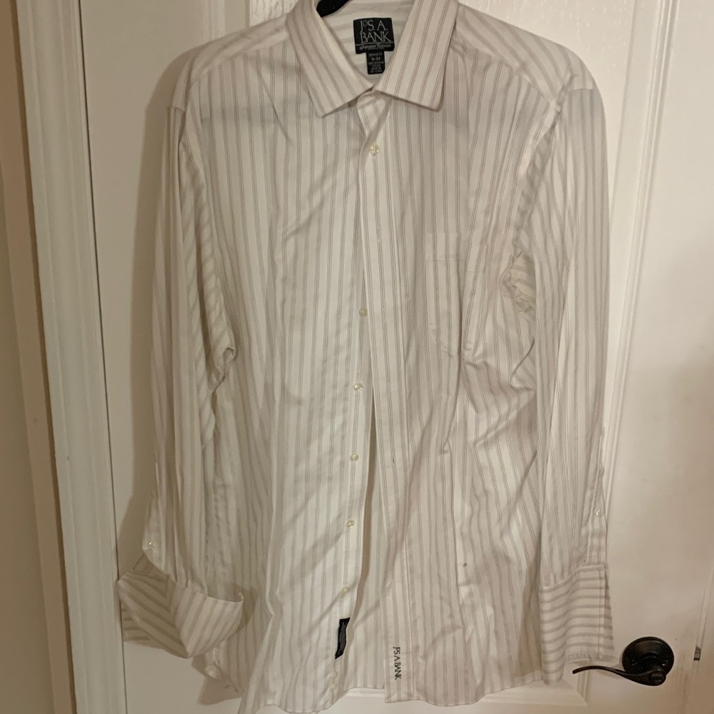 Jos. A. Bank Men's Ivory Pinstripe Dress Shirt